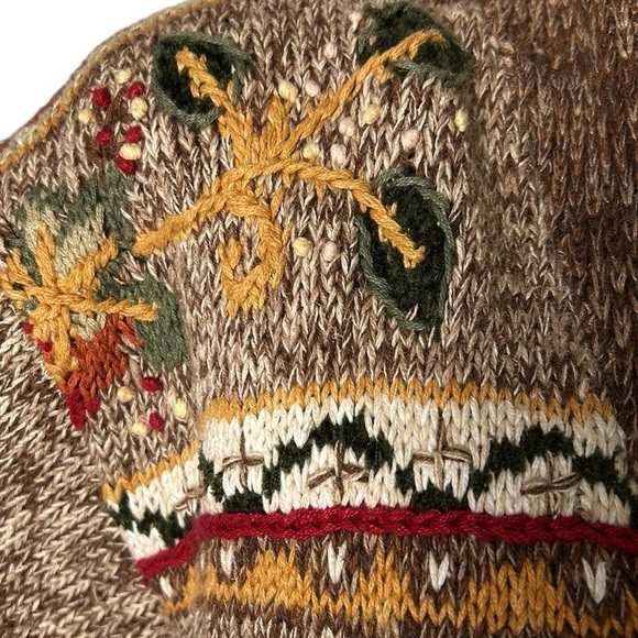 RARE Simpatico vtg 1990 knitted cardigan
Sweater oversize,embroidered rosette,3D - Picture 5 of 16